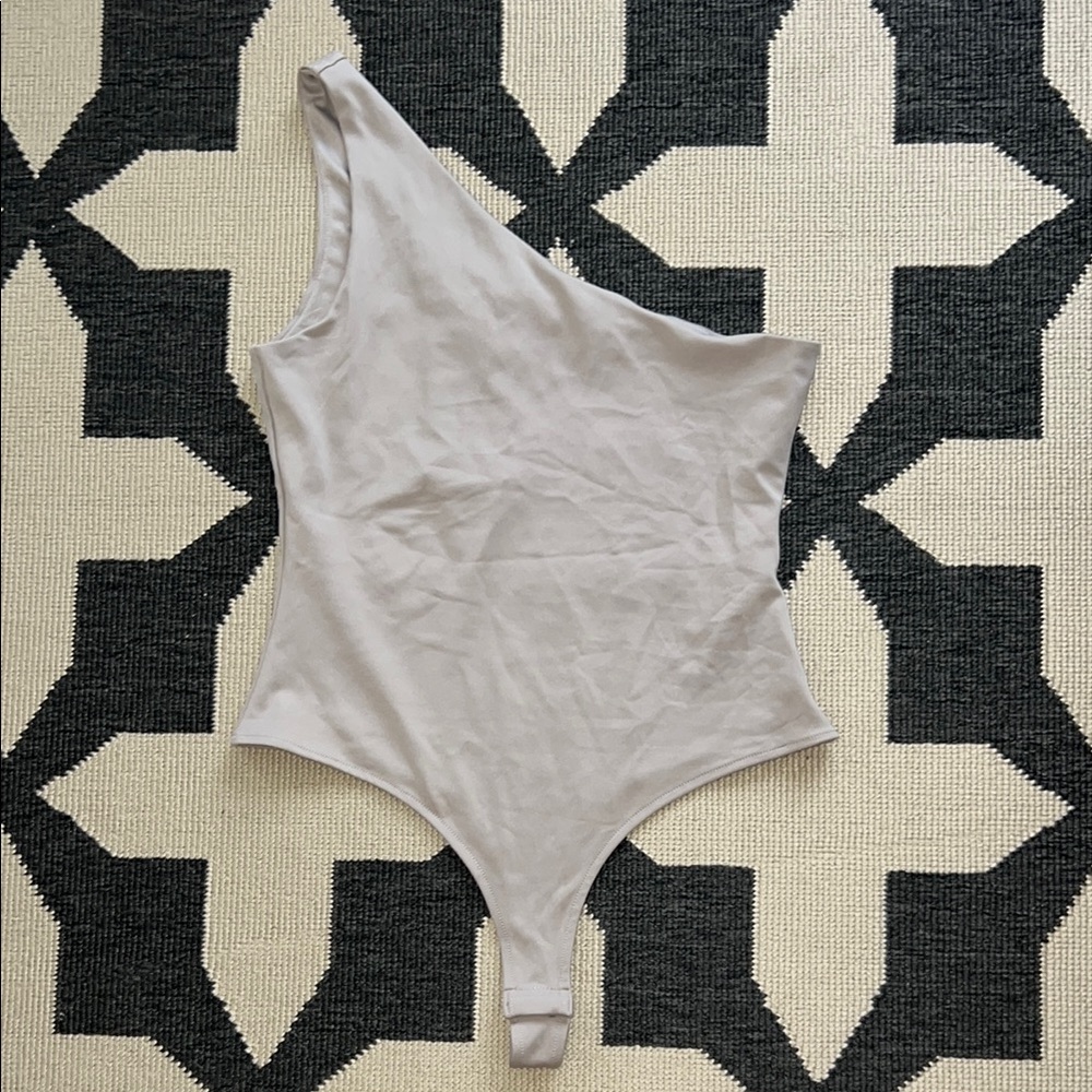 H&M Taupe Tan One Shoulder Thong Bodysuit